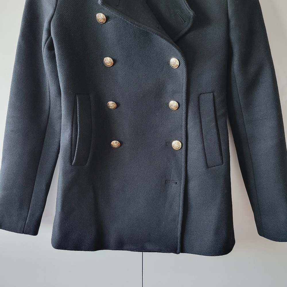Zara Black Short Pea Coat - Picture 4 of 9